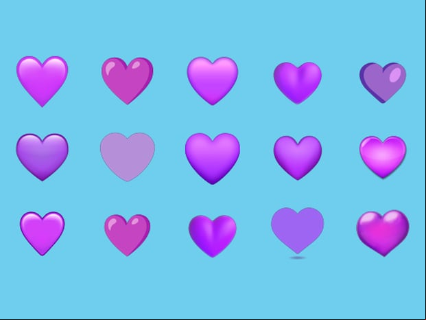 WHATSAPP | Así luce el corazón púrpura en las diversas plataformas distintas a WhatsApp. (Foto: MAG - Rommel Yupanqui)