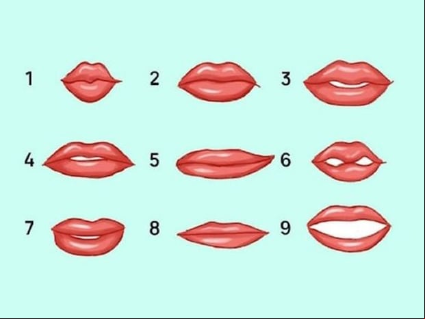 Observa las diferentes formas de labios en la imagen y selecciona la que más se asemeje a la tuya. Luego, descubre qué tipo de mujer eres según los resultados.