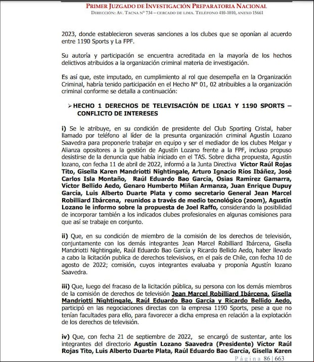 La Resolución Judicial del Corte Nacional de Justicia.