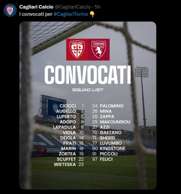Gianluca Lapadula fue incluido en la lista de convocados para el duelo frente a Torino por Serie A. (Captura)