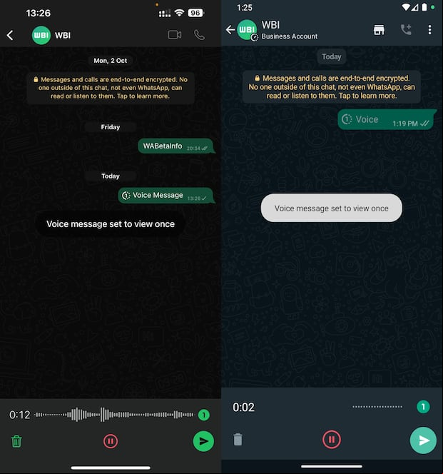 Vista previa de los audios de única reproducción en WhatsApp. (Foto: WabetaInfo)