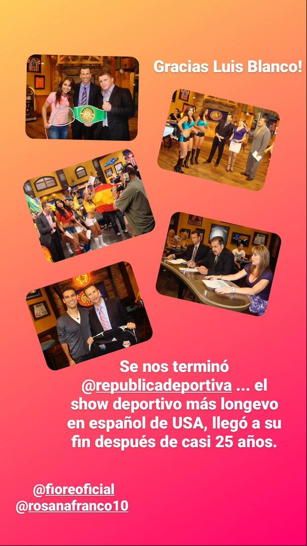 Felix Fernandez se despidió de "República Deportiva" (Foto: felixunivision12 / Instagram)