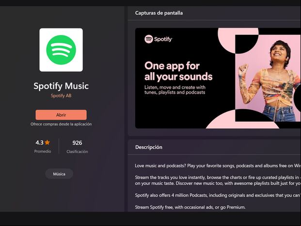 SPOTIFY | De esta manera podrás usar la app en tu PC. (Foto: MAG - Rommel Yupanqui)