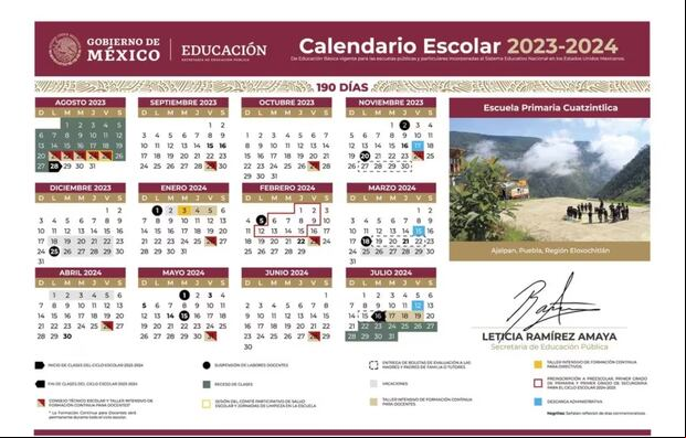 Calendario Escolar 2023-2024 de México: feriados y días puentes. (Foto: Gobierno de México)