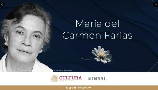 La fotografía que subieron por la muerte de María del Carmen Farías (Foto: Secretaría de Cultura / X)
