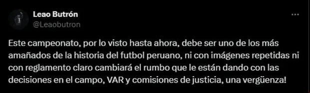 La publicación de Butrón en redes sociales.