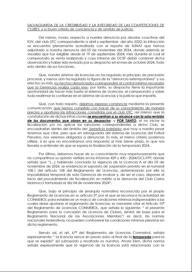 Carlos Mannucci envió carta solicitando revisión de licencias de UTC. (Foto: Difusión)
