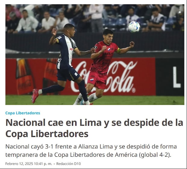 Reacción de la prensa tras victoria de Alianza Lima vs. Nacional. (Captura: D10)