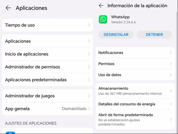 WHATSAPP | Para poder realizar este truco debes ir a los Ajustes de tu WhatsApp. No te recomiendo descargar alguna aplicación que asegure una limpieza de tu smartphone. (Foto: MAG - Rommel Yupanqui)