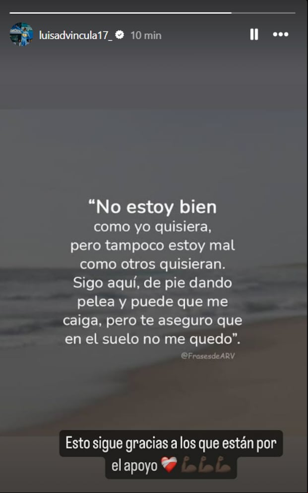 El mensaje de Luis Advíncula en sus historias de Instagram. (Foto: Captura de IG)