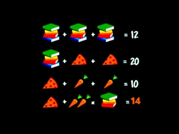 RETO MATEMÁTICO | La pizza+ 2 zanahorias x 3libros = 14