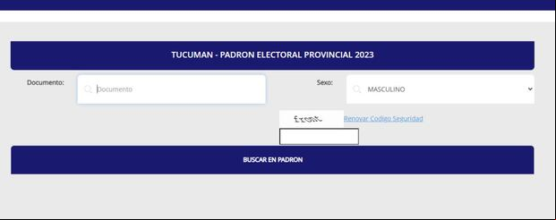 Sitio web para ver dónde te toca votar si vives en Tucumán (Foto: Padrón Electoral de Tucumán)