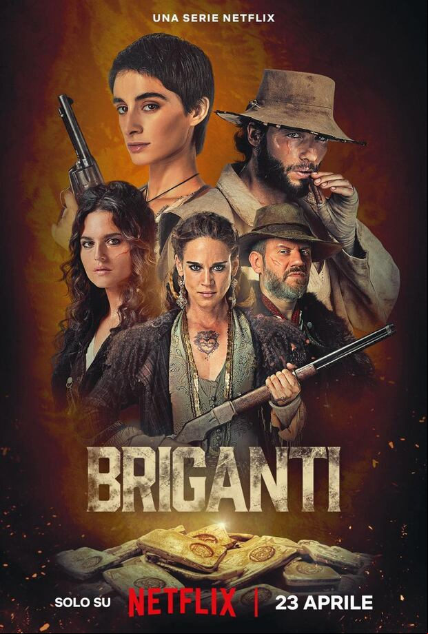 La serie "Los bandidos del oro" se compone de 6 episodios en total, dirigidos por Stephen St. Leger, Nicola Sorcinelli y Antonio Le Fosse. Aquí su póster oficial (Foto: Netflix)