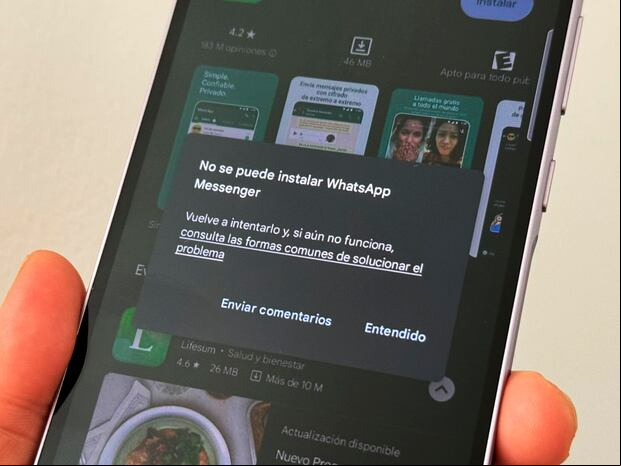 WHATSAPP | Esto es lo que aparece si intentas descargar WhatsApp en Google Play. (Foto: MAG - Rommel Yupanqui)