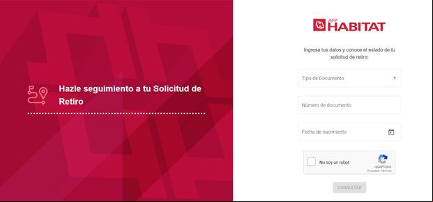 A diferencia de las tres AFP que operan en el país, Habitat tienen un link diferente para verificar el estado de solicitud del sétimo retiro de fondos (Foto: AFP Habitat)