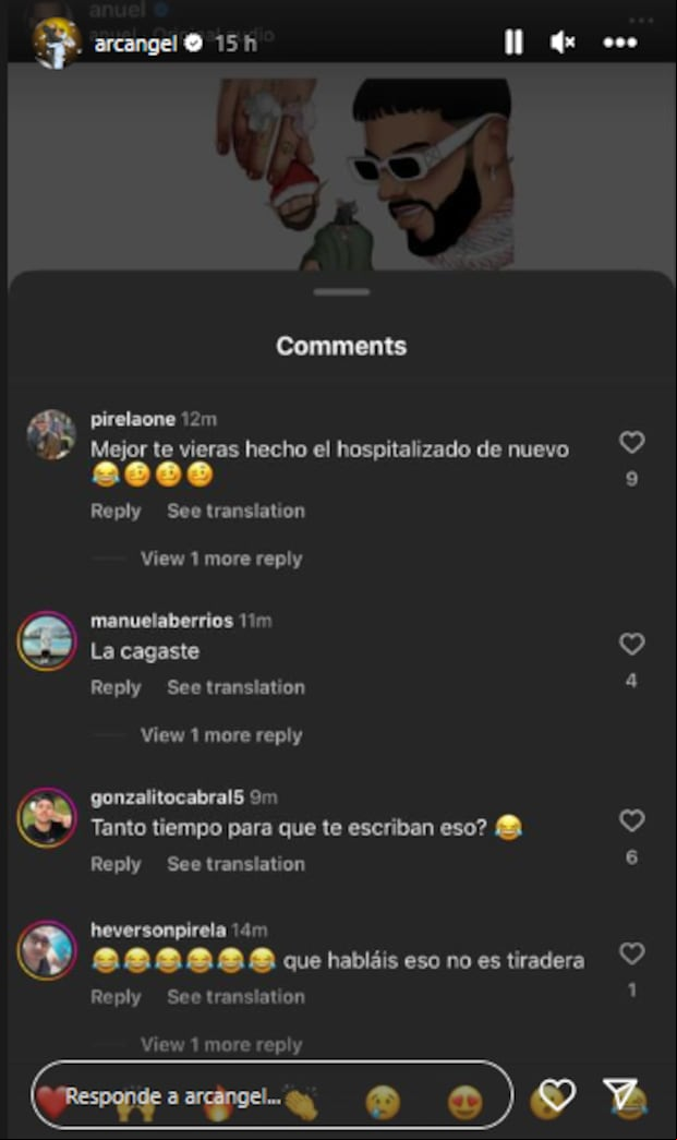 Arcángel ridiculizó a Anuel con los cometarios de sus propios seguidores (Foto: Arcángel / Instagram)