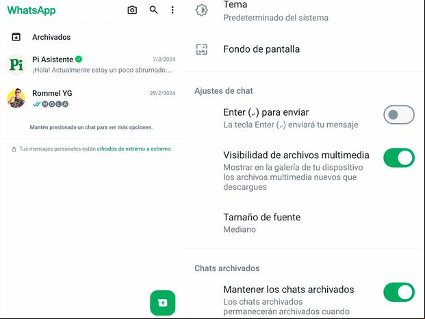 WHATSAPP | De esta manera puedes archivar tus conversaciones de WhatsApp y que esta no vuelvan a la pantalla principal de tu smartphone. (Foto: MAG - Rommel Yupanqui)