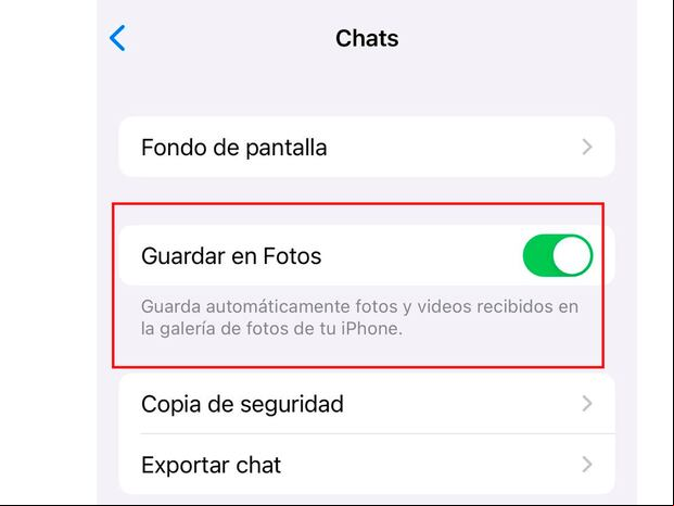 WHATSAPP | Además tendrás que habilitar la opción de "Guardar en fotos" en la app. (Foto: Depor - Rommel Yupanqui)
