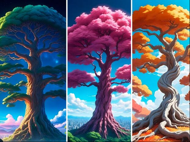 TEST VISUAL | ¿Qué árbol mágico captó tu interés de forma inmediata? (Foto: Composición Freepik / Depor )