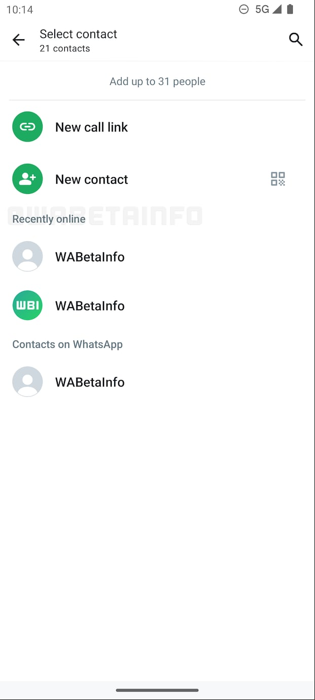 Vista previa de la nueva sección "recientemente en línea". (Foto: WabetaInfo)