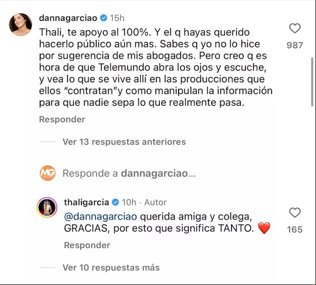 Danna García ha expresado su apoyo a la actriz y su denuncia en más de una oportunidad (Foto: Thalí García / Instagram)