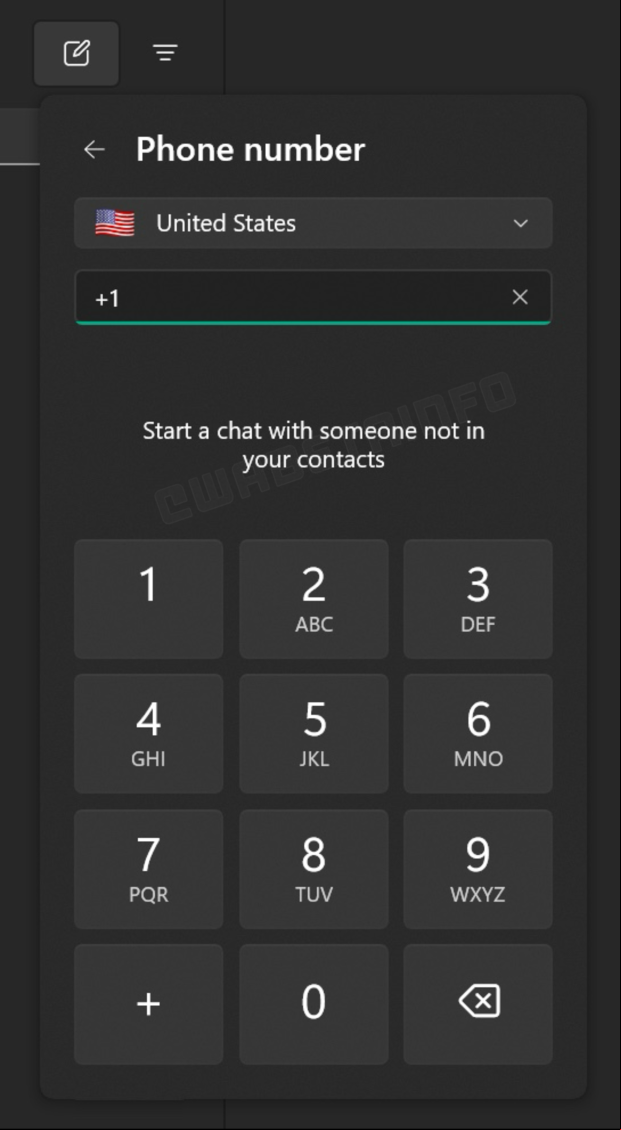Vista previa de la función "Nuevo número" de WhatsApp para Windows. (Foto: WabetaInfo)