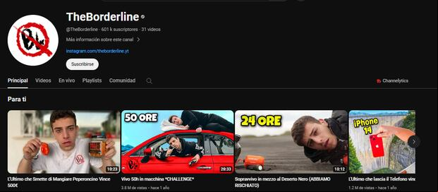 El canal Borderline no sube videos desde la fecha del accidente (Foto: Borderline / YouTube)