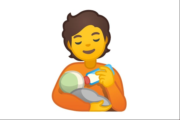 Uno de los emojis que se verán en WhatsApp es de la madre dando biberón. (Foto: Emojipedia)