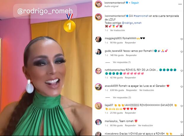 Ivonne Montero viene apoyando a Rodrigo Romeh de cara a la final de "La casa de los famosos 4" (Foto: Rodrigo Romeh / Instagram)