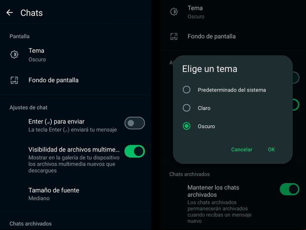 WHATSAPP | De esta manera podrás activar el nuevo "modo oscuro" en WhatsApp. (Foto: MAG - Rommel Yupanqui)