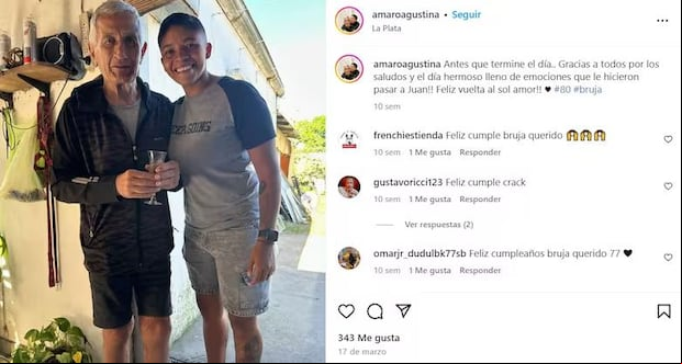 El romántico post que subió Agustina Amaro a su cuenta de Instagram.