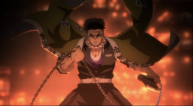Gyomei Himejima en la Fortaleza Dimensional Infinita de "Kimetsu no Yaiba" (Foto: Ufotable)