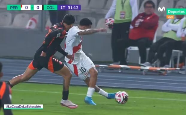 Sergio Peña fue uno de los mejores del campo en el 2-1 con Colombia. (Foto: Movistar Deportes)