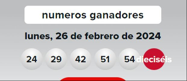 Números ganadores del sorteo del 26 de febrero (Foto: Powerball)