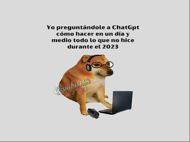 WHATSAPP | De seguro estarás pensando en todo lo que hiciste el 2023 y qué piensas hacer el 2024. (Foto: Facebook - Memes del perrito cheems)