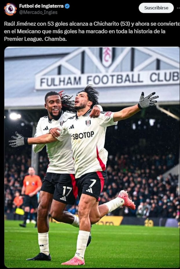 Raúl Jiménez llegó a los 53 goles e igualó a Javier Hernández.