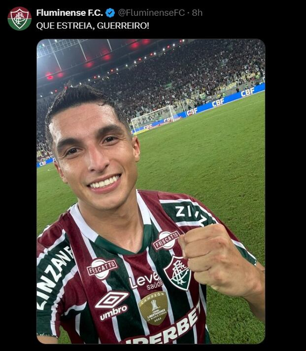Kevin Serna debutó con Fluminense con una asitenca. (Foto: @FluminenseFC).