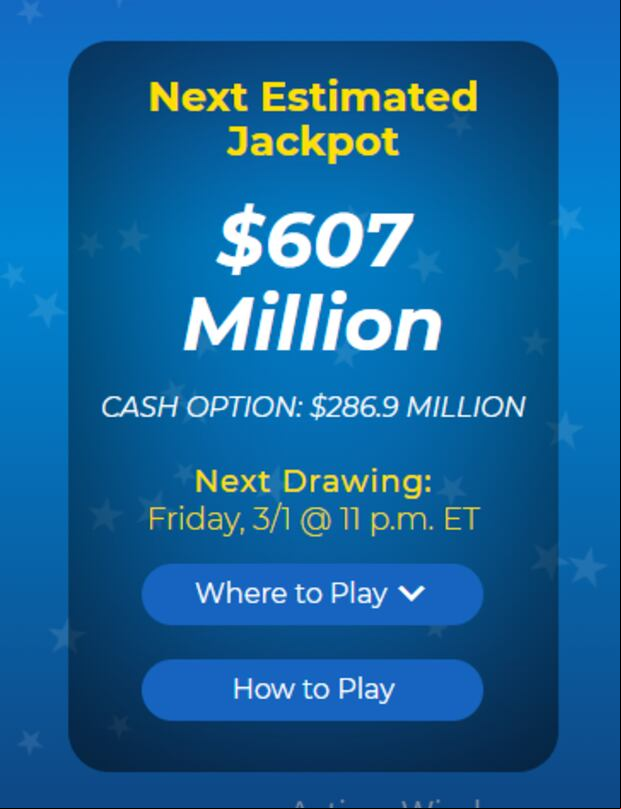Este será el jackpot que pondrá en juego Mega Millions este viernes 1 de marzo de 2024 (Foto: Mega Millions)