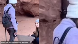 Visitaban un monolito en el desierto y quedan horrorizados al ver una criatura de espanto