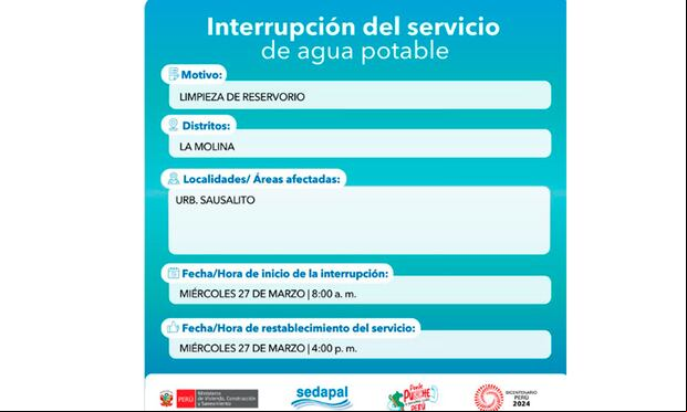 Conoce las zonas de Lima que no tendrán agua. (Foto: Twitter)