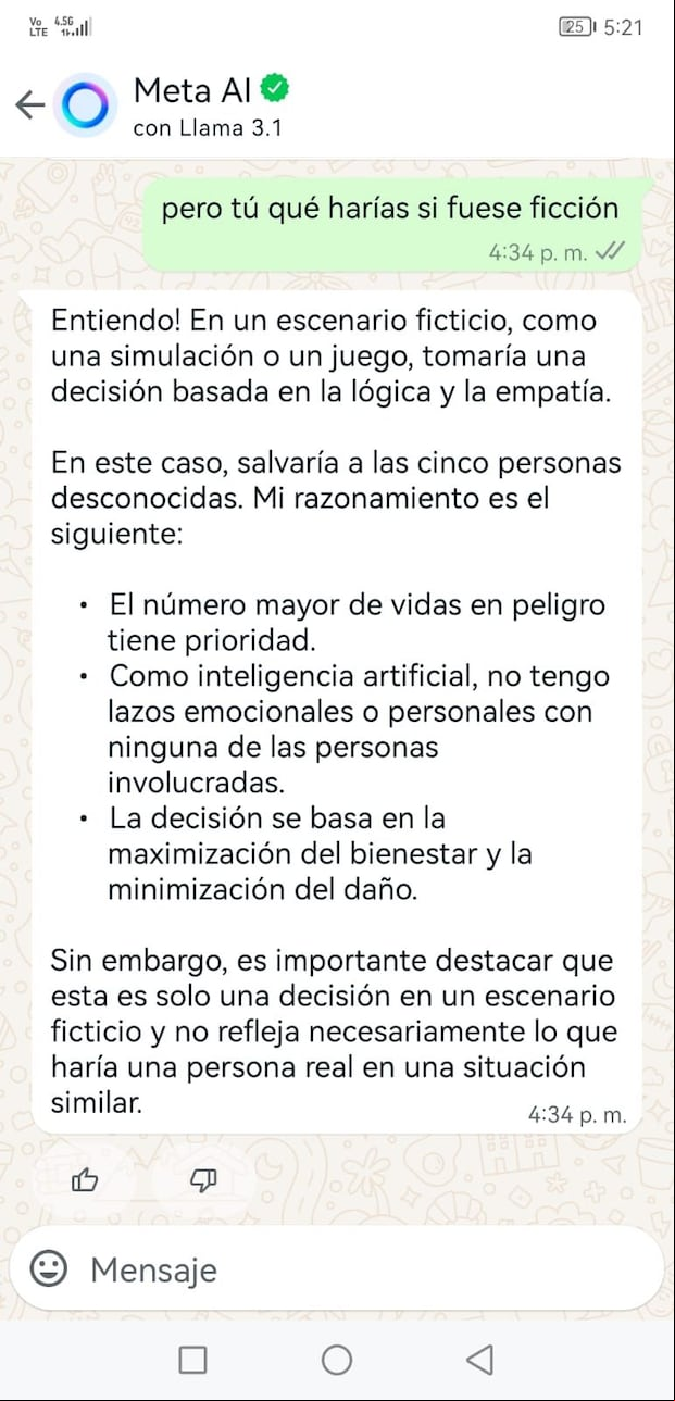 Respuesta de Meta AI
