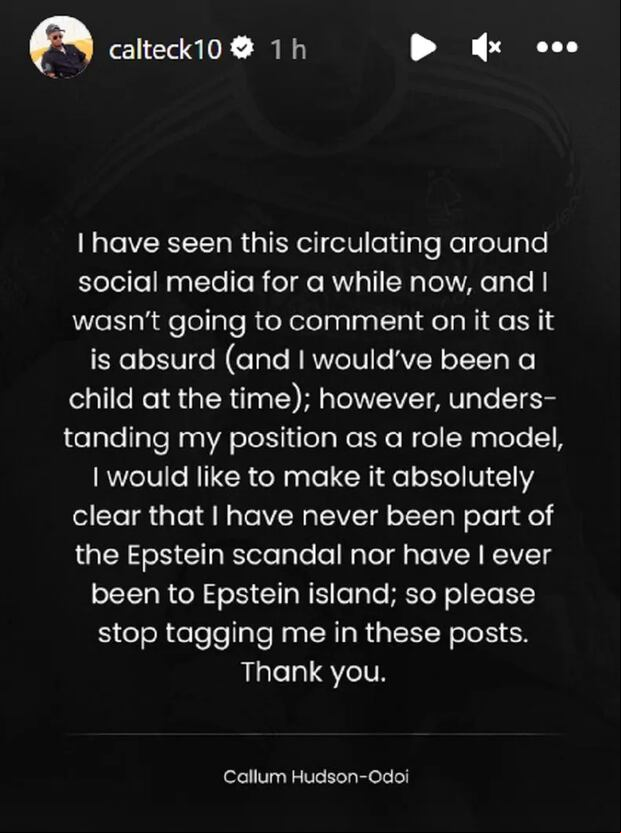 Callum Hudson-Odoi se pronuncia vía redes sociales. (Foto: Instagram).