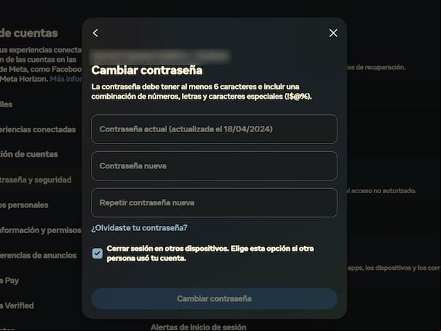 FACEBOOK | Debes colocar tu contraseña nueva dos veces. (Foto: MAG - Rommel Yupanqui)