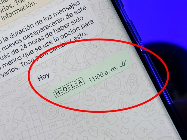 Así es como quedarán las letras cuadradas en WhatsApp. No cambiará el formato si las pegas. (Foto: Depor - Rommel Yupanqui)