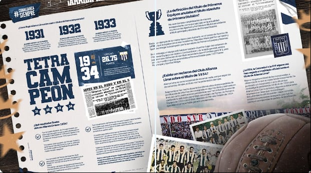 La publicación de Alianza Lima sobre el título de 1934. (Foto: Alianza Lima)