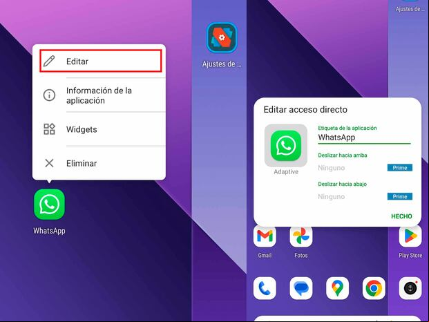 WHATSAPP | Pulsa sobre el ícono de WhatsApp y te aparecerá el mismo menú que a mi, a fin de que presiones "Editar". (Foto: MAG - Rommel Yupanqui)