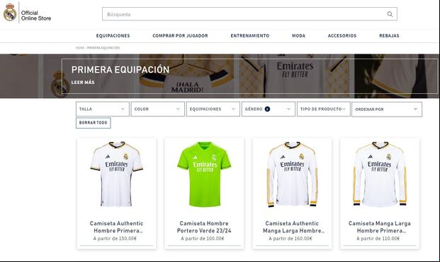 Ya se pueden comprar las nuevas camisetas del Real Madrid en el sitio oficial del club.