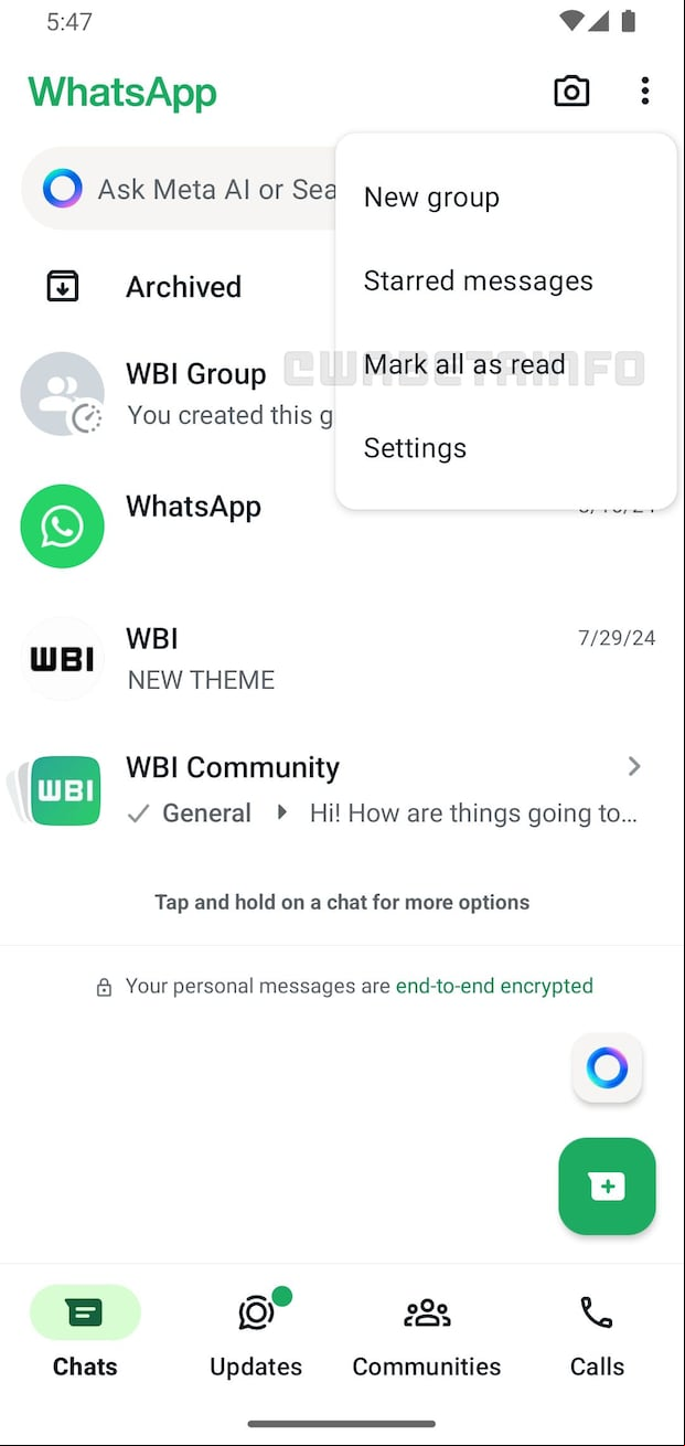 Nueva función de WhatsApp Beta (WABetaInfo)