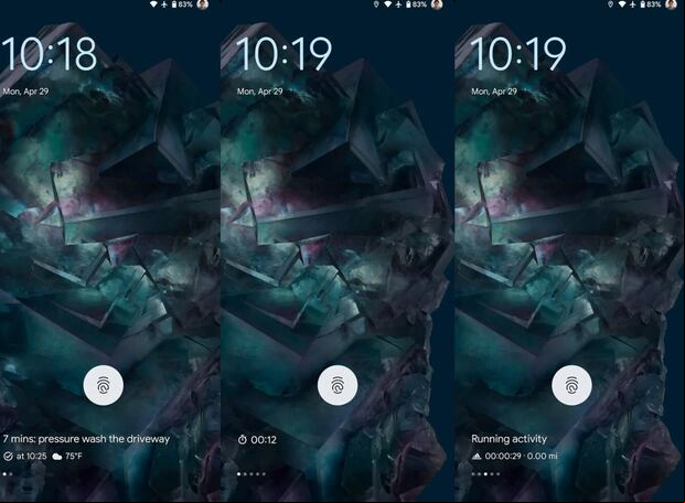 Vista previa de los widgets en la pantalla de bloqueo de Android 15. (Foto: Captura de Android Authority/Mishaal Rahman)