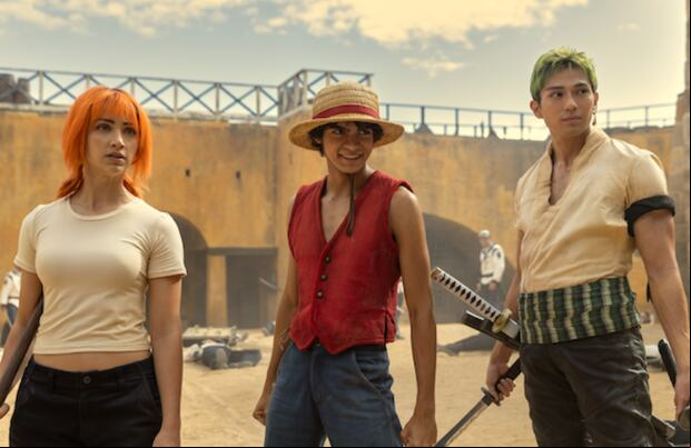 Nami, Luffy y Zoro en el Arco de Romance Dawn de "One Piece" (Foto: Netflix)